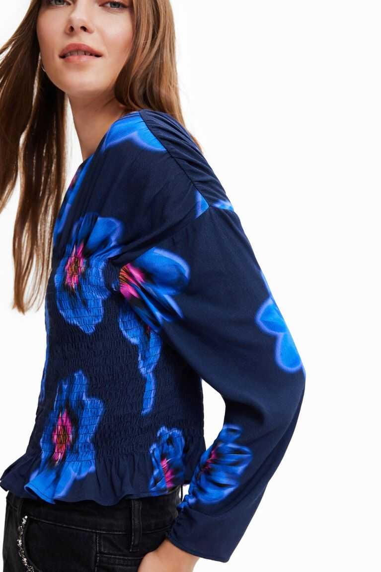 Dámské Topy Desigual Floral ruched blouse | 548721EQJ