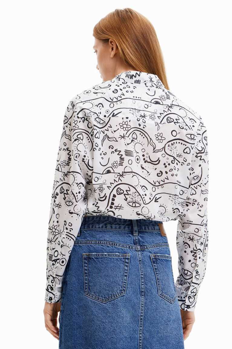 Dámské Topy Desigual Hand-drawn print | 126780BUG