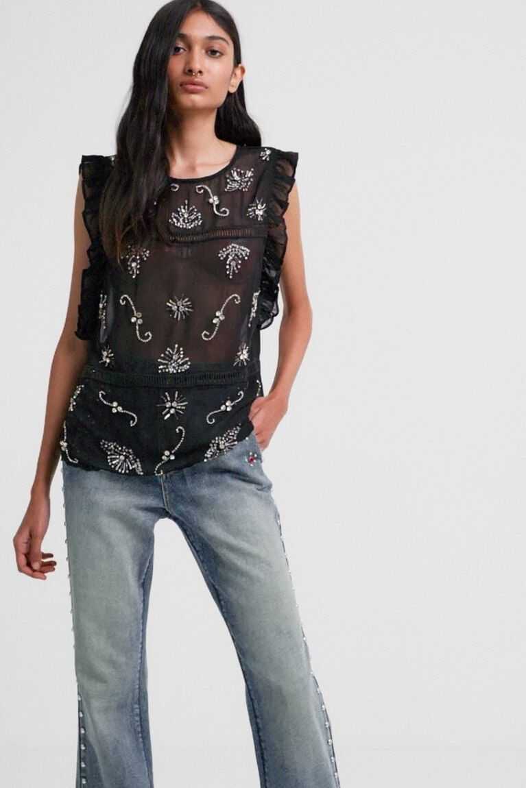 Dámské Topy Desigual Johnson Hartig sheer blouse | 385621YSR