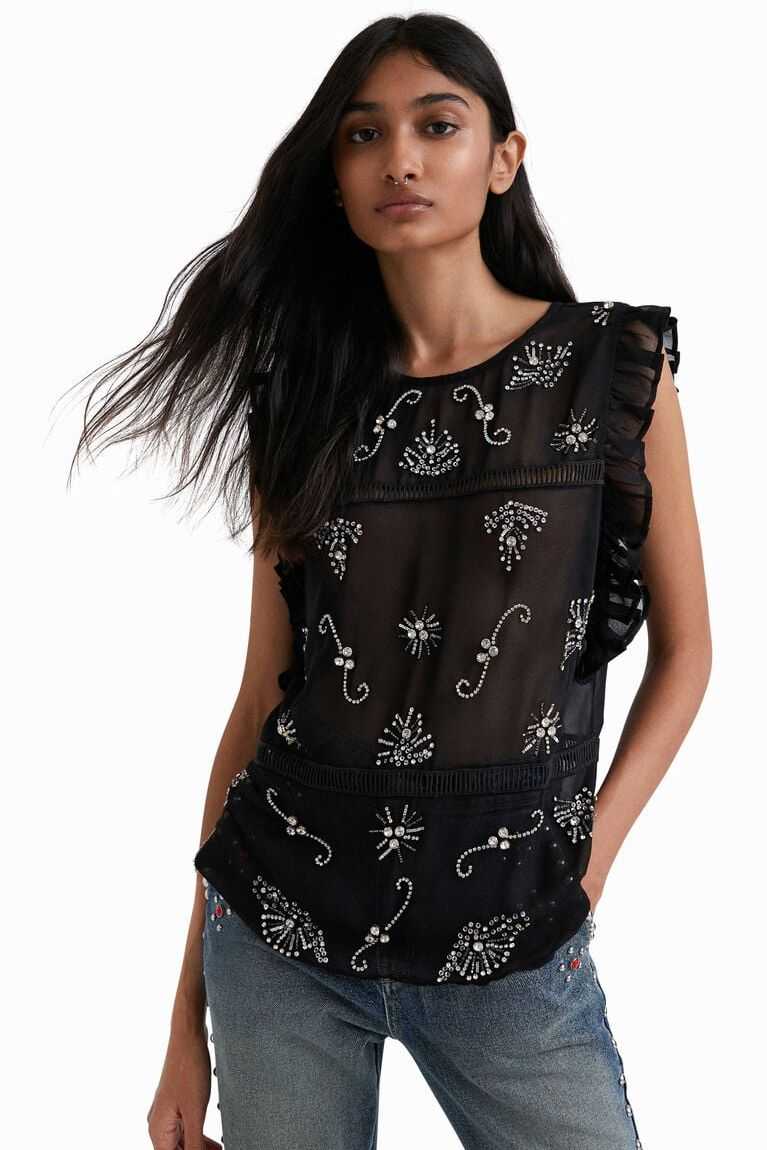 Dámské Topy Desigual Johnson Hartig sheer blouse | 385621YSR