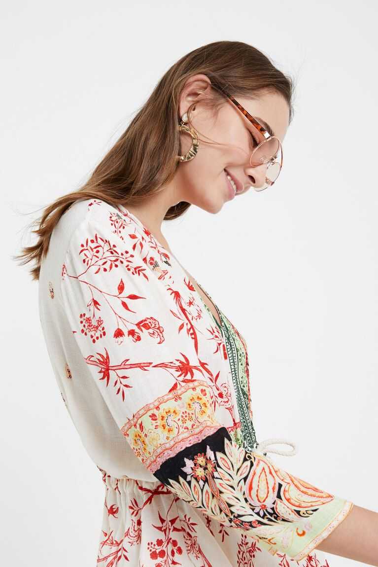 Dámské Topy Desigual Kaftan blouse ethnic motifs | 760135WRD