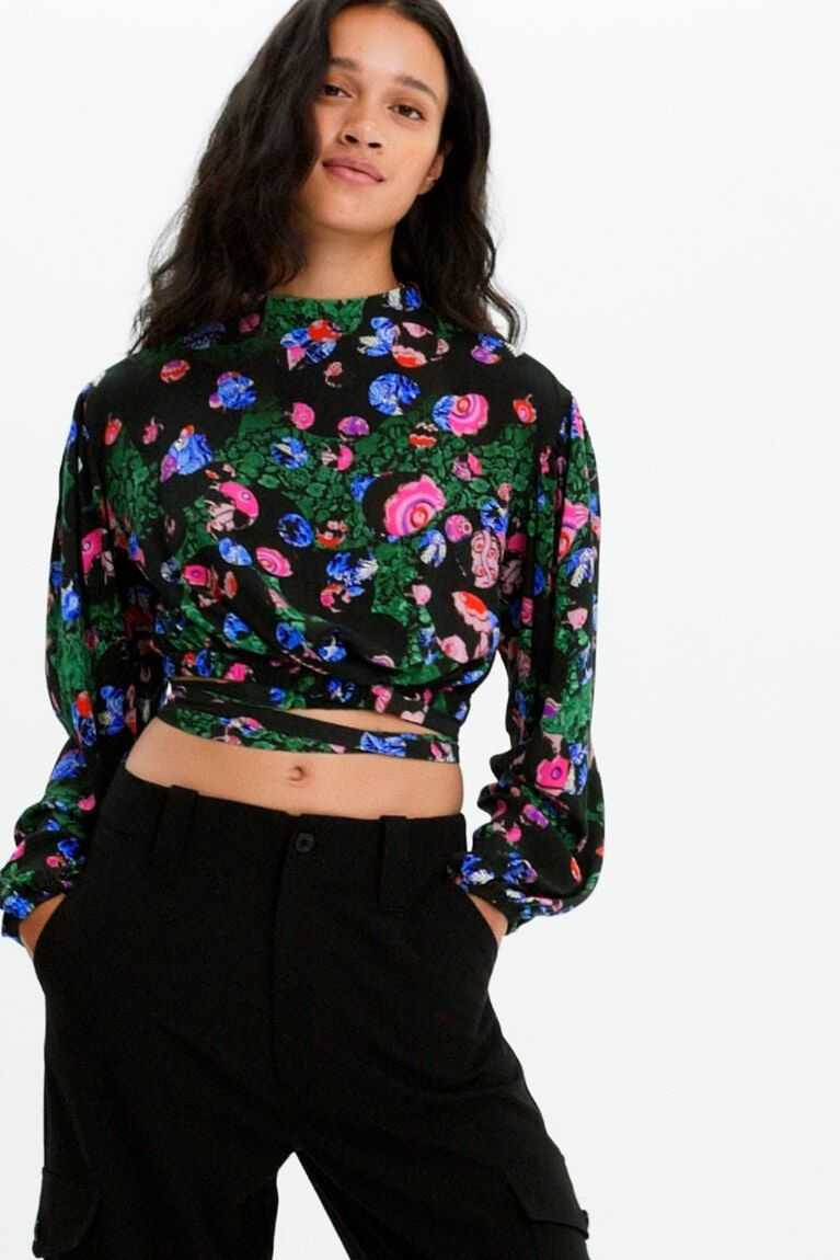 Dámské Topy Desigual M. Christian Lacroix cropped floral blouse | 136820POB