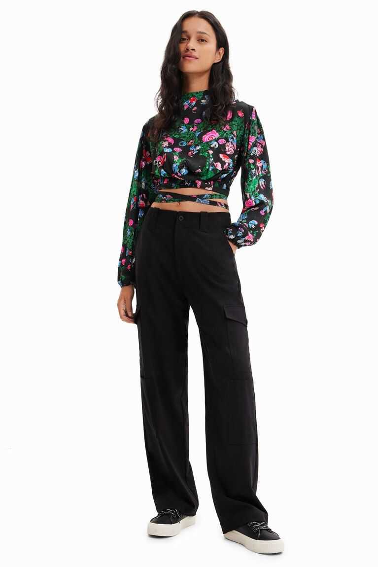 Dámské Topy Desigual M. Christian Lacroix cropped floral blouse | 136820POB