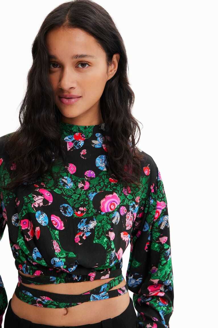 Dámské Topy Desigual M. Christian Lacroix cropped floral blouse | 136820POB