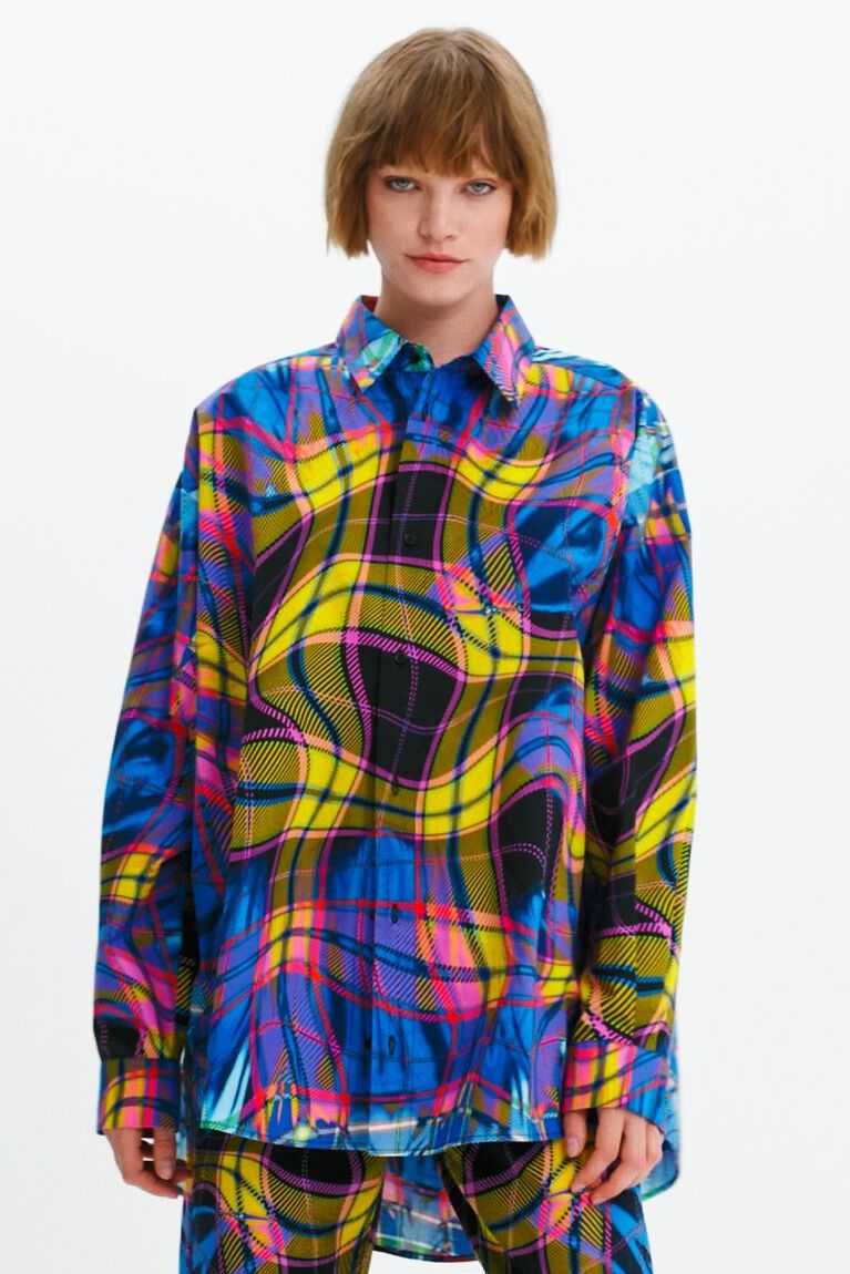 Dámské Topy Desigual Maria Escote oversize plaid | 542019YXK