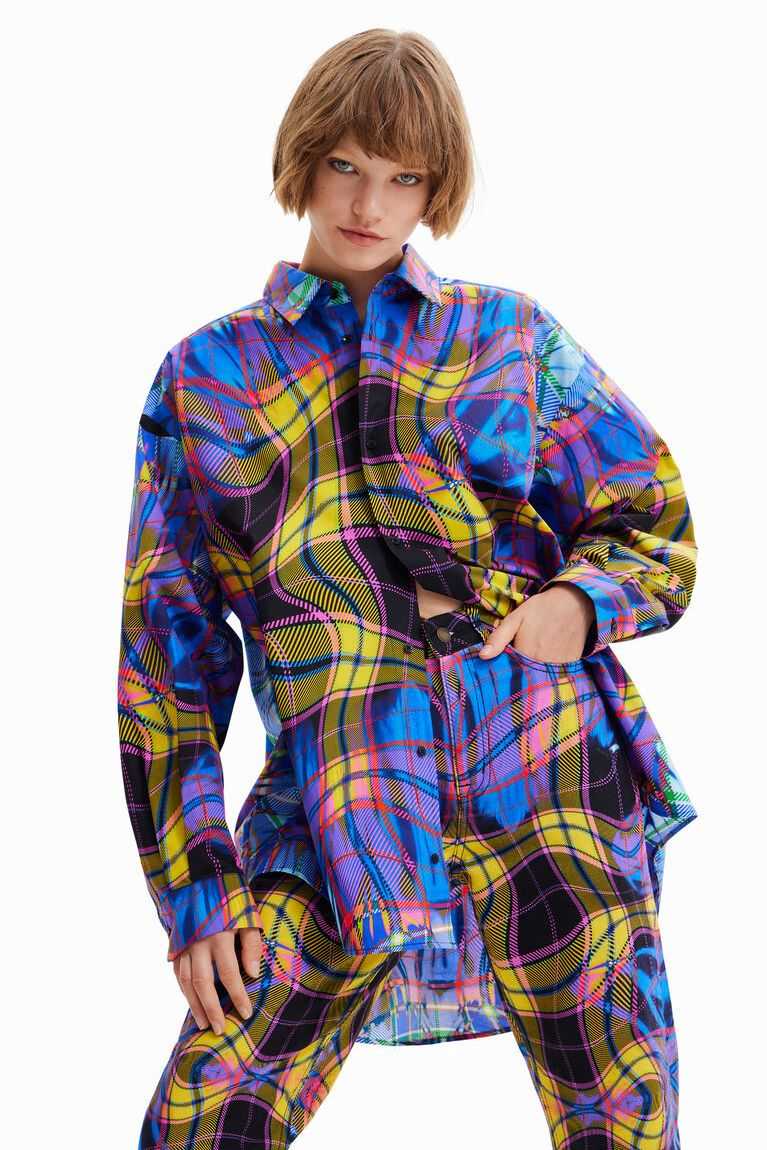 Dámské Topy Desigual Maria Escote oversize plaid | 542019YXK