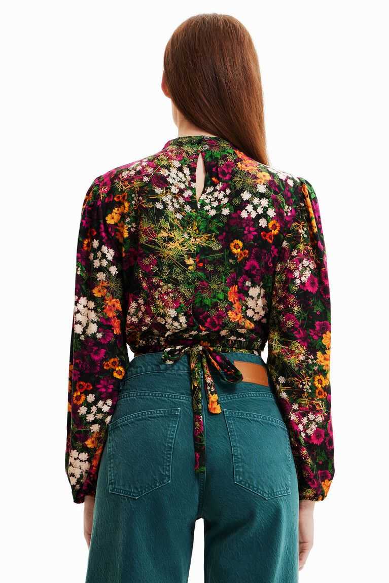 Dámské Topy Desigual Multi-position cropped floral blouse | 952367RAE