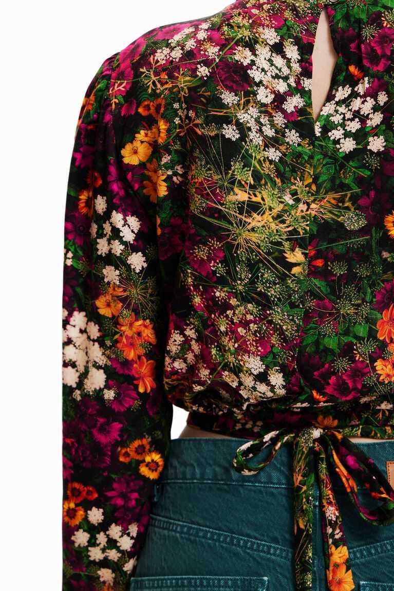 Dámské Topy Desigual Multi-position cropped floral blouse | 952367RAE