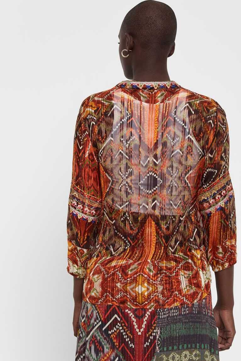 Dámské Topy Desigual See-through Boho print blouse | 815309KHM