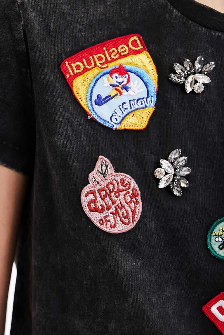 Dámské Tričko Desigual College patches | 986732WBD