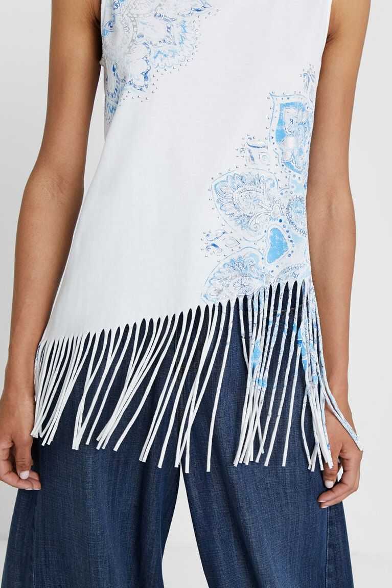 Dámské Tričko Desigual Floral with fringe | 107983UTJ