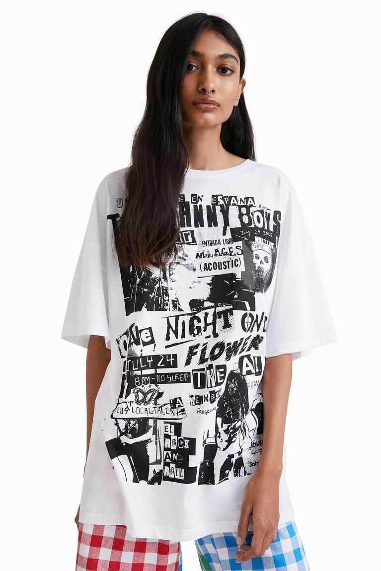 Dámské Tričko Desigual Johnson Hartig unisex oversize | 103628QGU