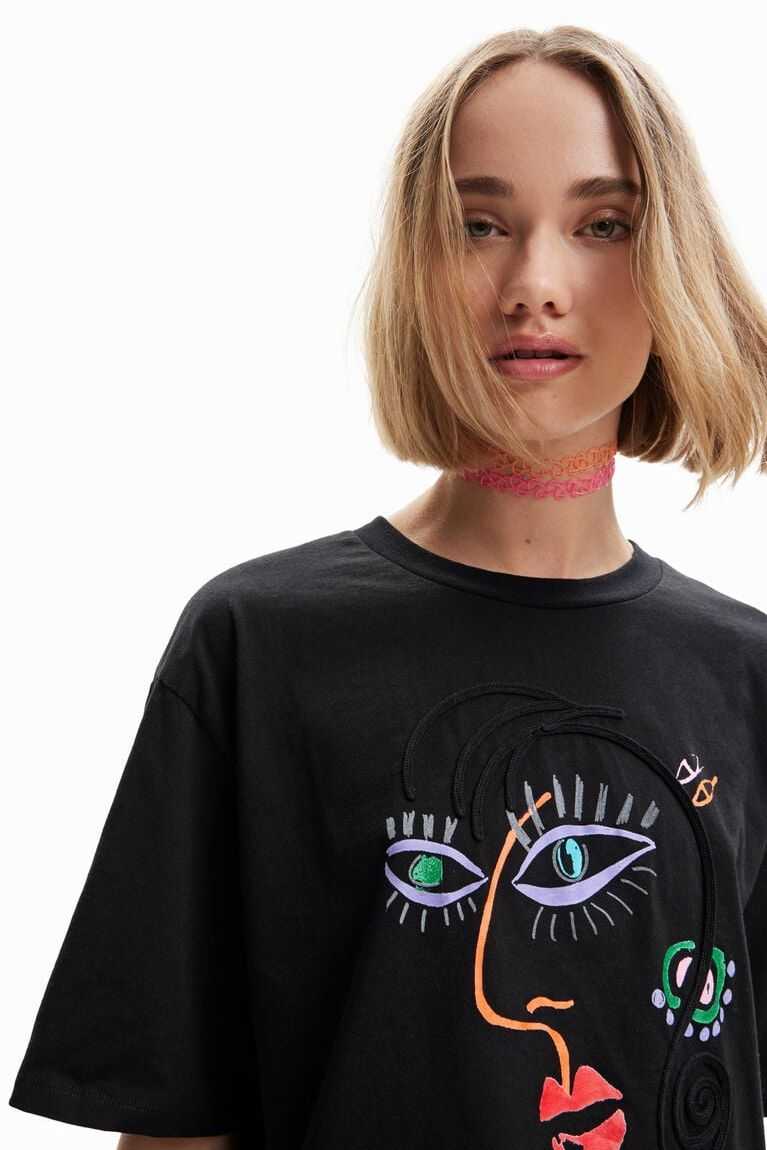 Dámské Tričko Desigual Krátké-sleeve face | 591248NGR