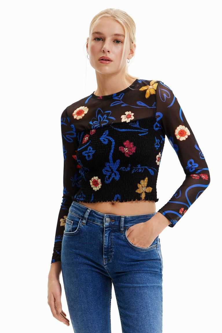 Dámské Tričko Desigual Krátké slim floral | 280457HCJ