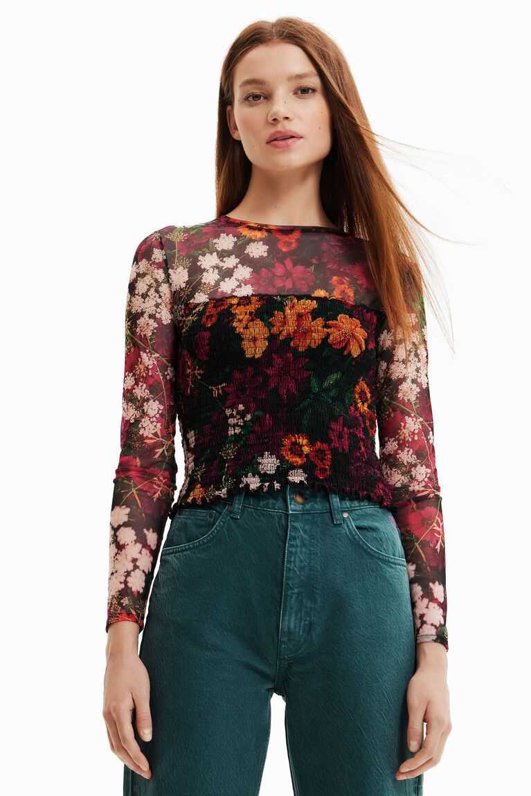 Dámské Tričko Desigual Krátké slim tulle | 264170QGZ