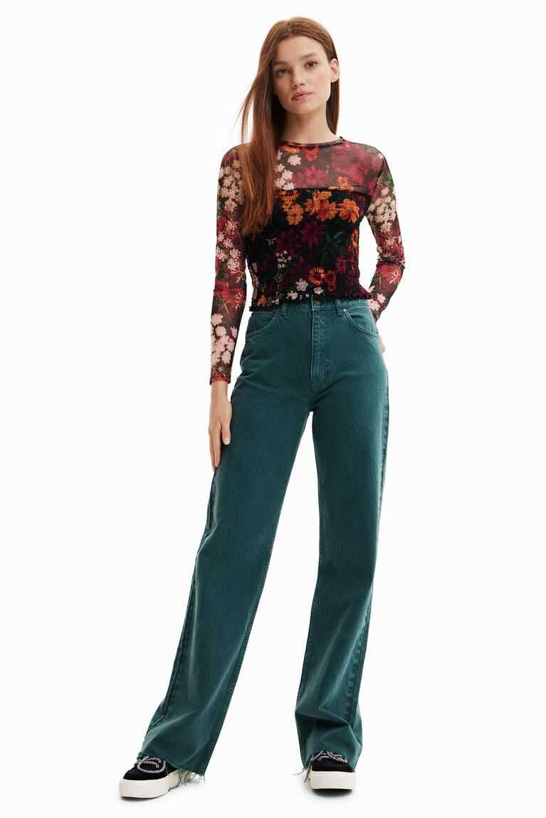 Dámské Tričko Desigual Krátké slim tulle | 264170QGZ