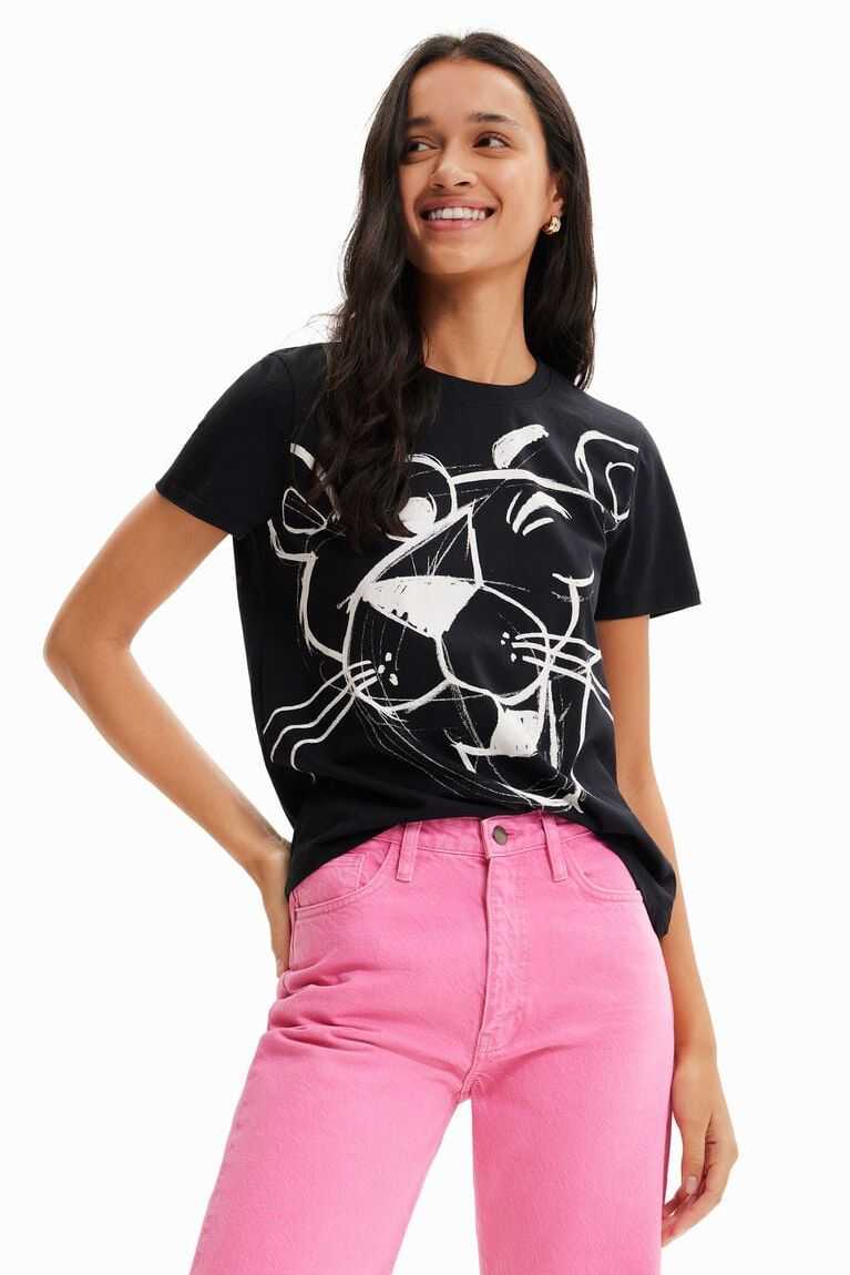 Dámské Tričko Desigual Pink Panther contrast | 548321KGZ