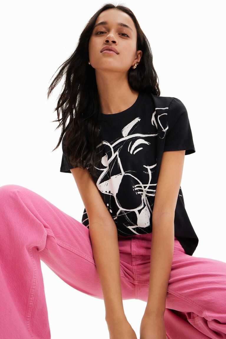 Dámské Tričko Desigual Pink Panther contrast | 548321KGZ