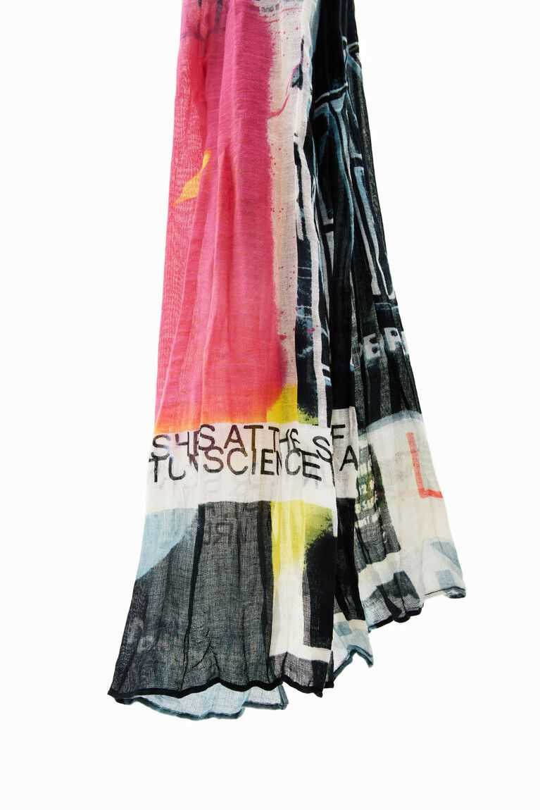 Dámské Šátky Desigual Rectangular crinkled newspaper foulard | 024351RGI