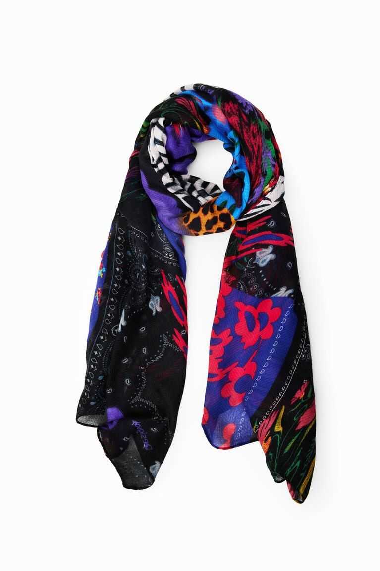 Dámské Šátky Desigual Rectangular patch foulard | 943780RNQ