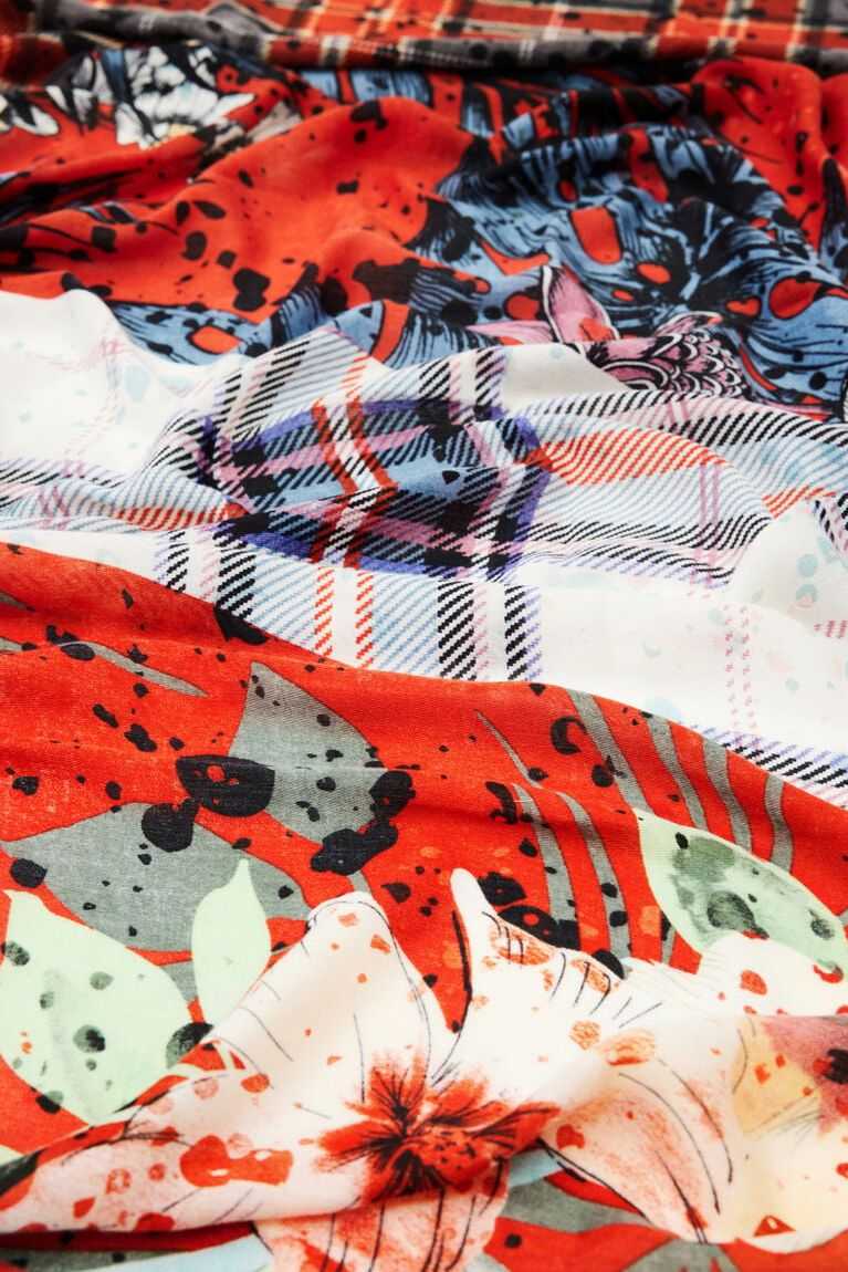 Dámské Šátky Desigual Rectangular patchwork foulard | 738406ZXO