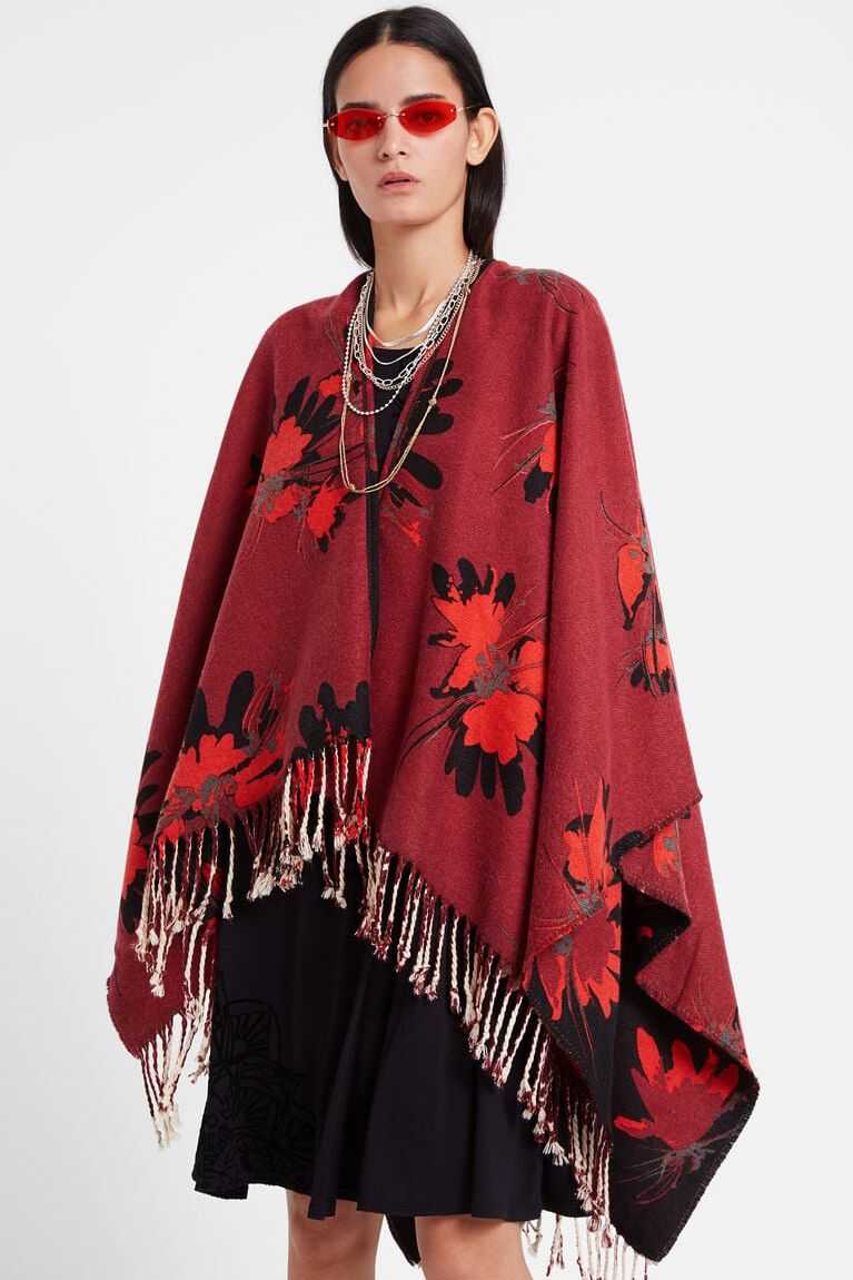 Dámské Šátky Desigual Reversible floral poncho | 684095ULC