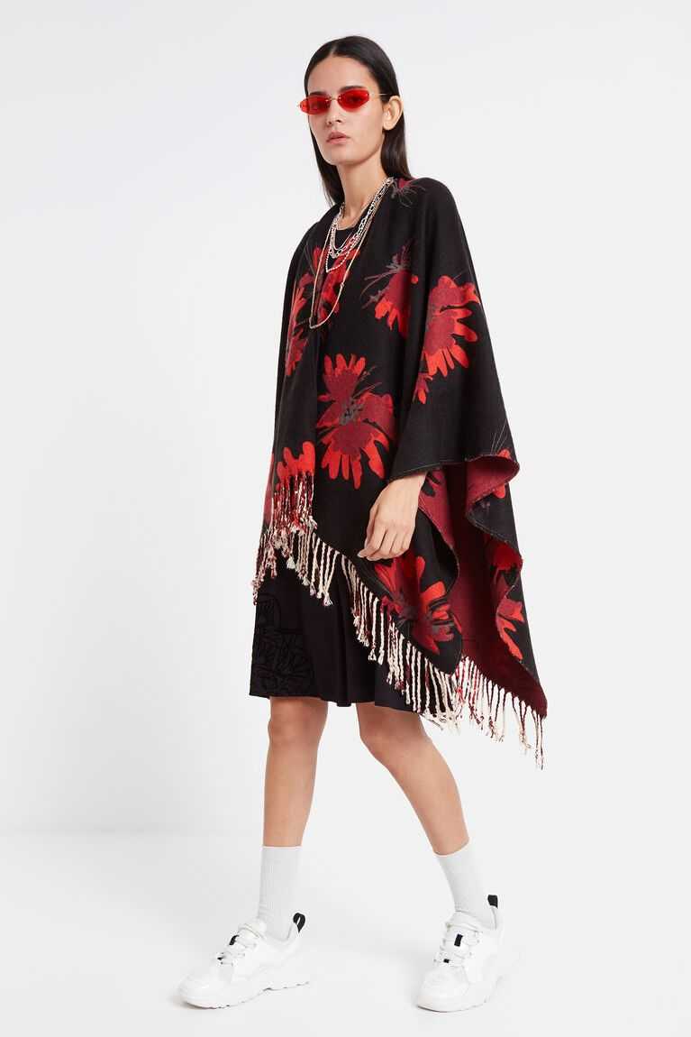 Dámské Šátky Desigual Reversible floral poncho | 684095ULC