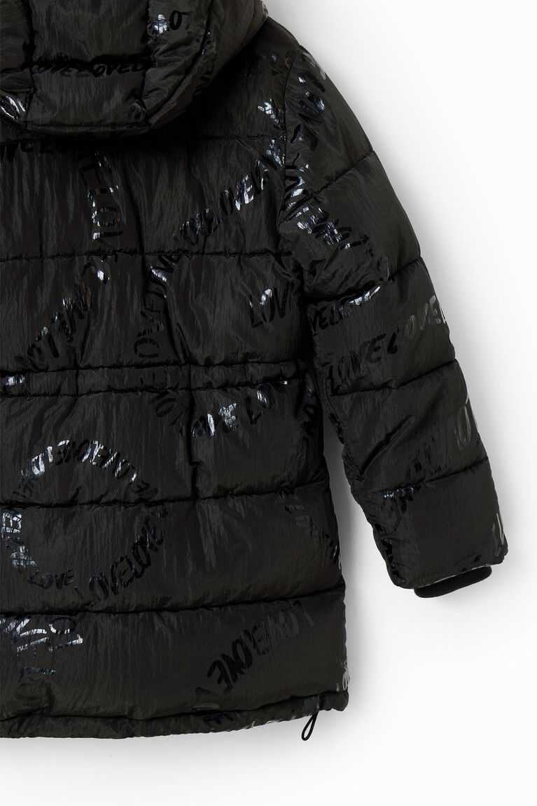 Dívčí Kabáty Desigual Long padded coat with text | 965328REU