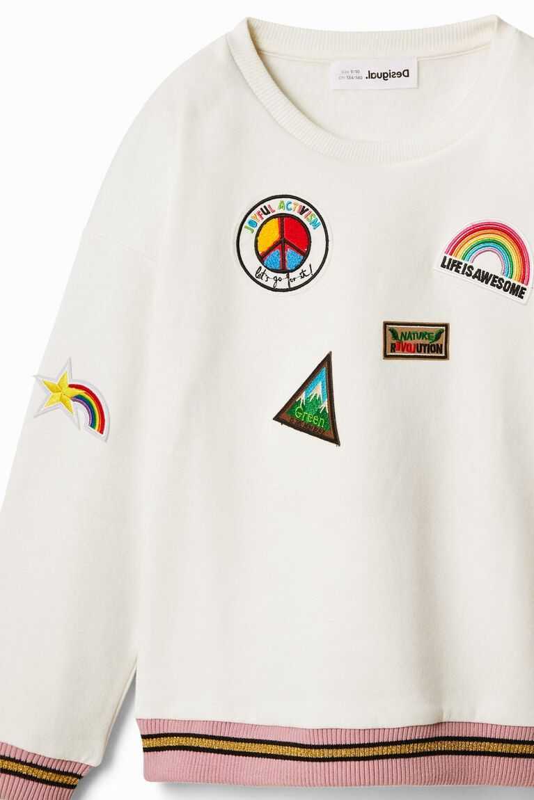 Dívčí Mikiny Desigual College with patches | 912673CAW