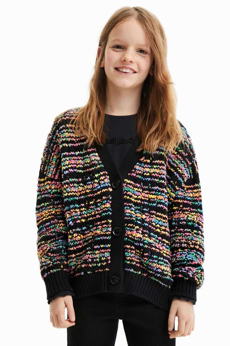 Dívčí Mikiny Desigual Pruhovaný tricot cardigan | 475189YOS