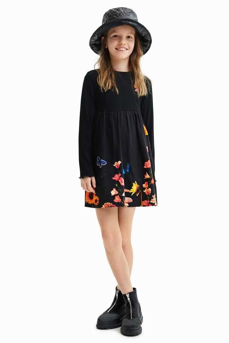 Dívčí Šaty Desigual Žebrovaný floral | 391785HLJ