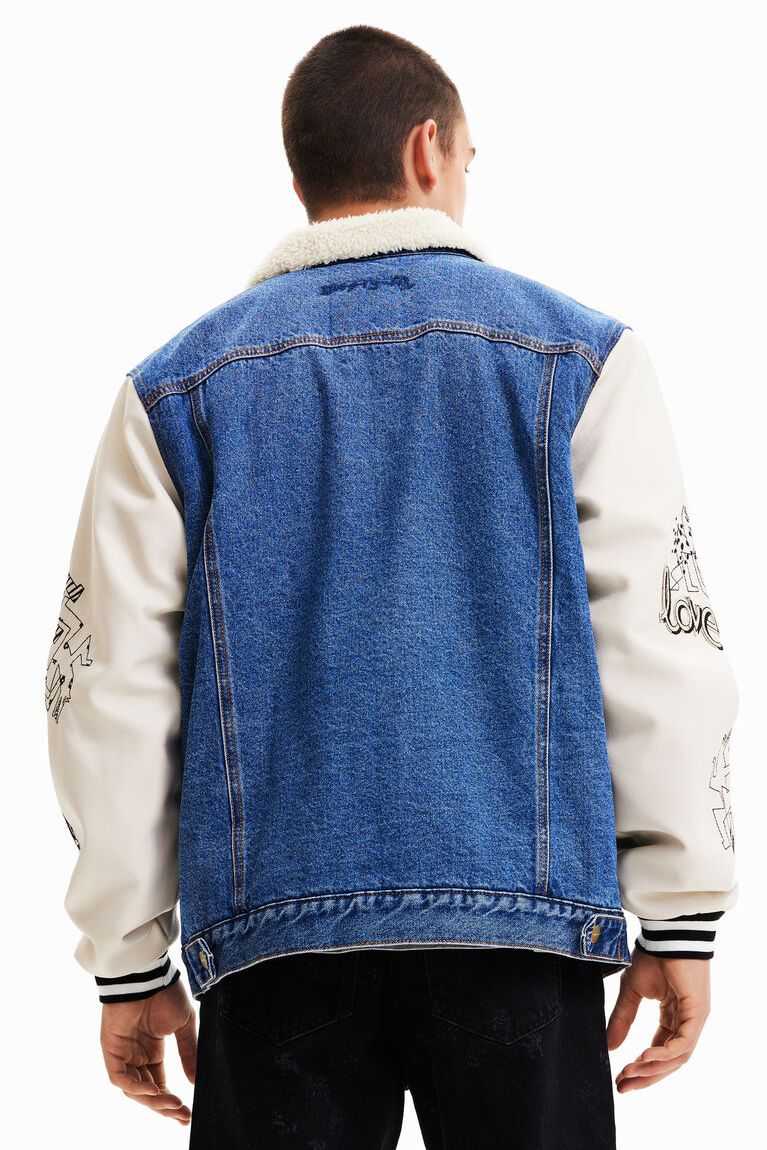 Pánské Kabáty Desigual Sherpa denim | 139485WZG