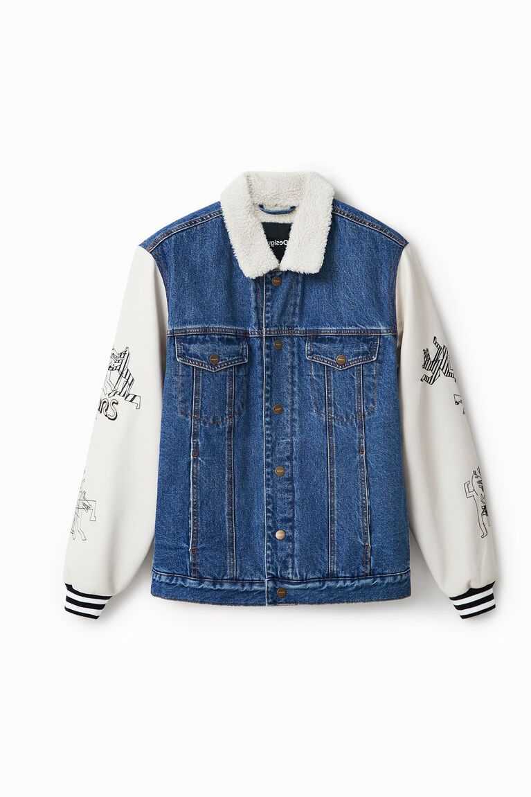 Pánské Kabáty Desigual Sherpa denim | 139485WZG