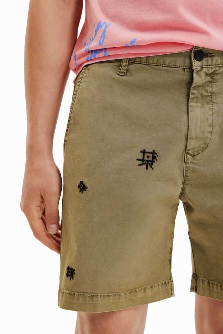 Pánské Kalhoty Desigual Embroidered Bermuda shorts | 203741EVG