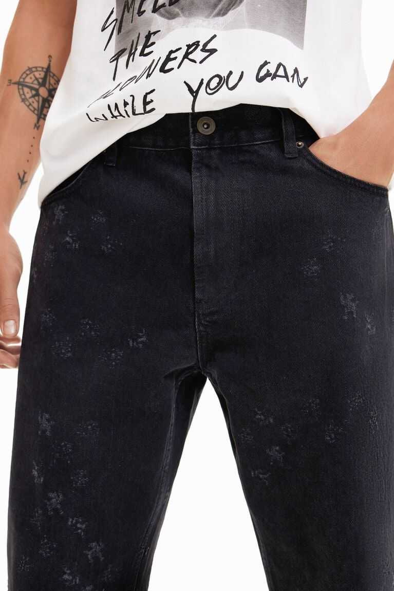 Pánské Kalhoty Desigual Loose laser-print jeans | 638905TUJ