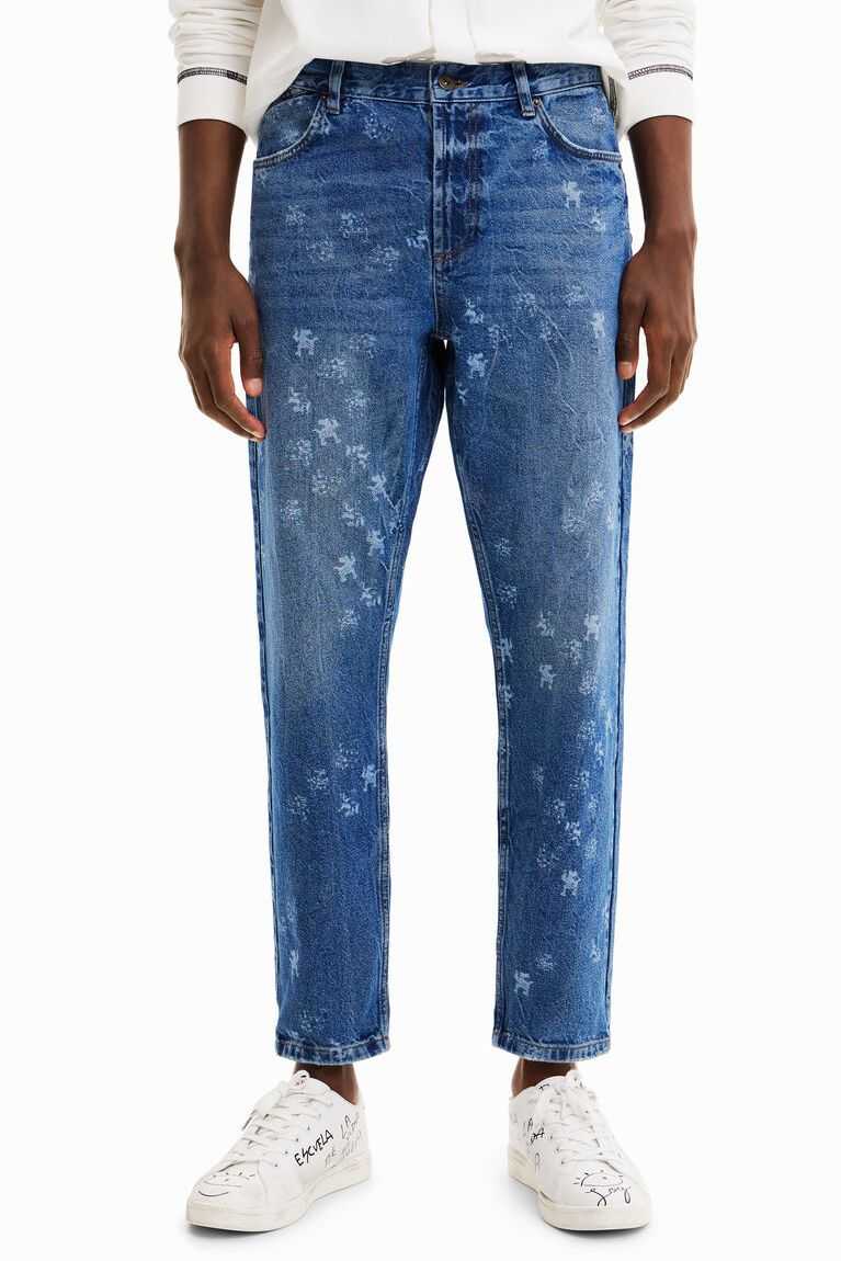 Pánské Kalhoty Desigual Loose laser print jeans | 804392CKF