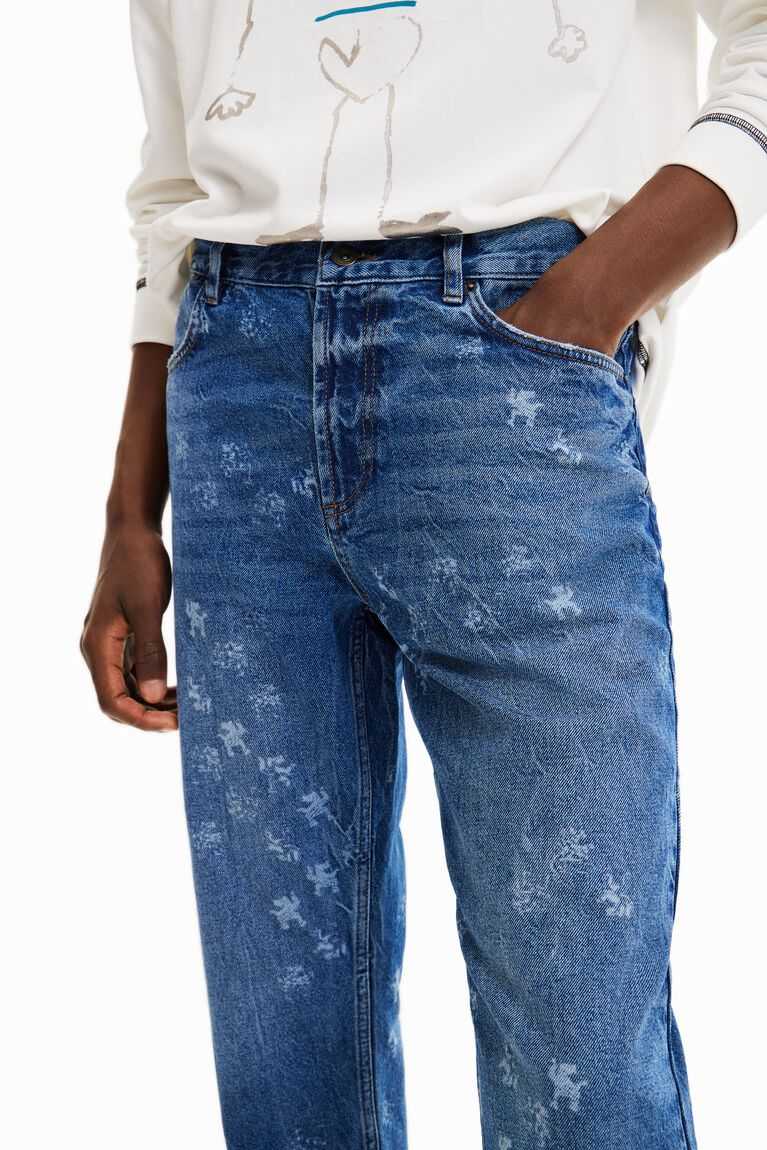 Pánské Kalhoty Desigual Loose laser print jeans | 804392CKF