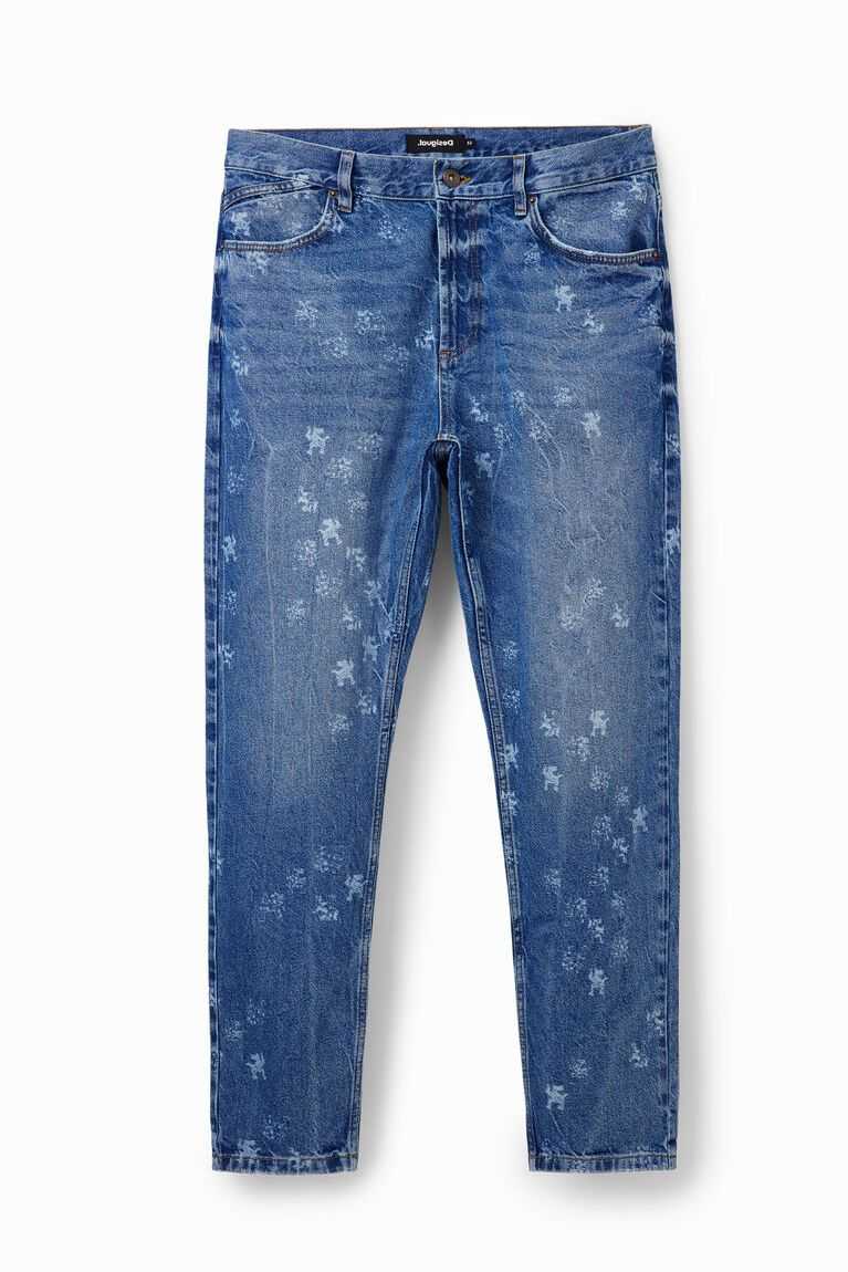 Pánské Kalhoty Desigual Loose laser print jeans | 804392CKF