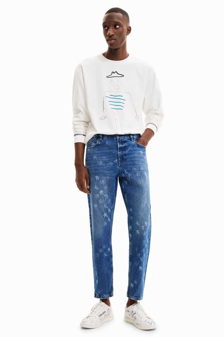 Pánské Kalhoty Desigual Loose laser print jeans | 804392CKF