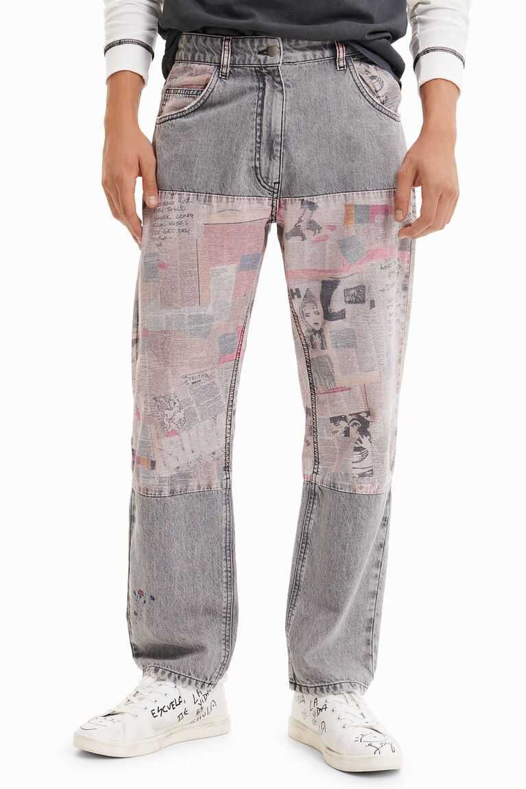 Pánské Kalhoty Desigual Newspaper comfort jeans | 401237LKM