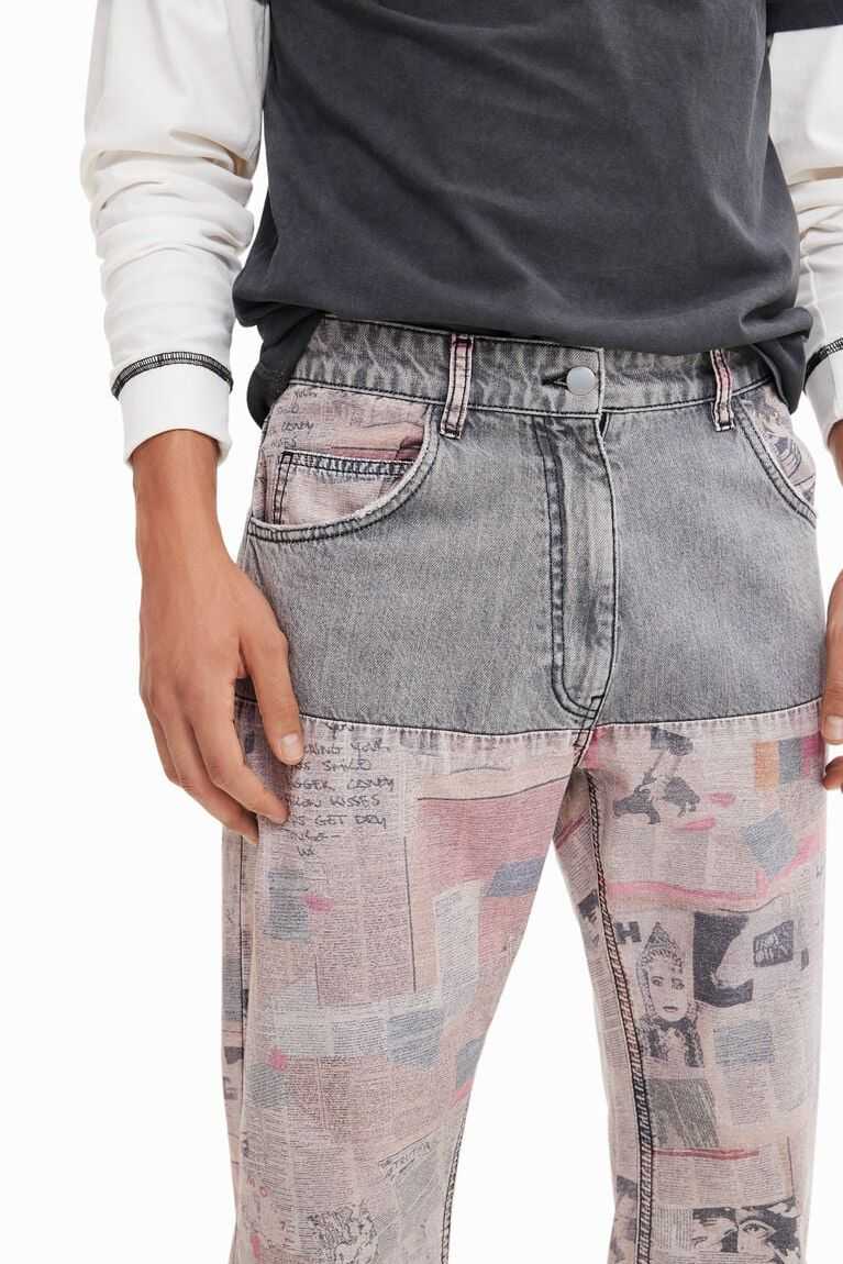 Pánské Kalhoty Desigual Newspaper comfort jeans | 401237LKM