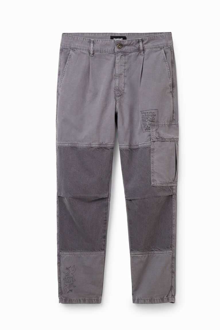 Pánské Kalhoty Desigual Patchwork cargo trousers | 496715PUS