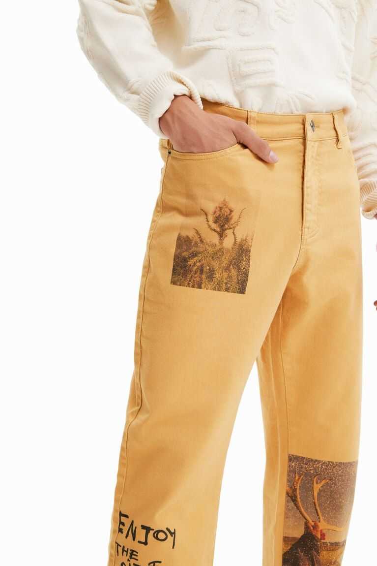 Pánské Kalhoty Desigual Retro postcard comfort jeans | 714092BWQ