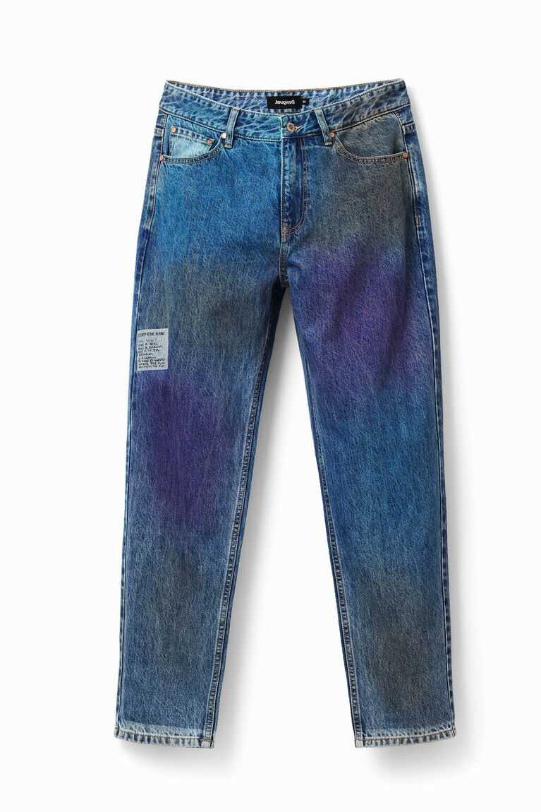 Pánské Kalhoty Desigual Rovný distressed jeans | 972183CBZ