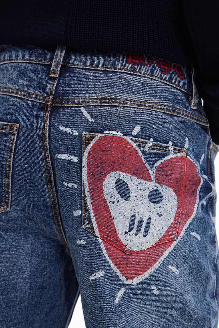 Pánské Kalhoty Desigual Rovný heart jeans | 381245IWX