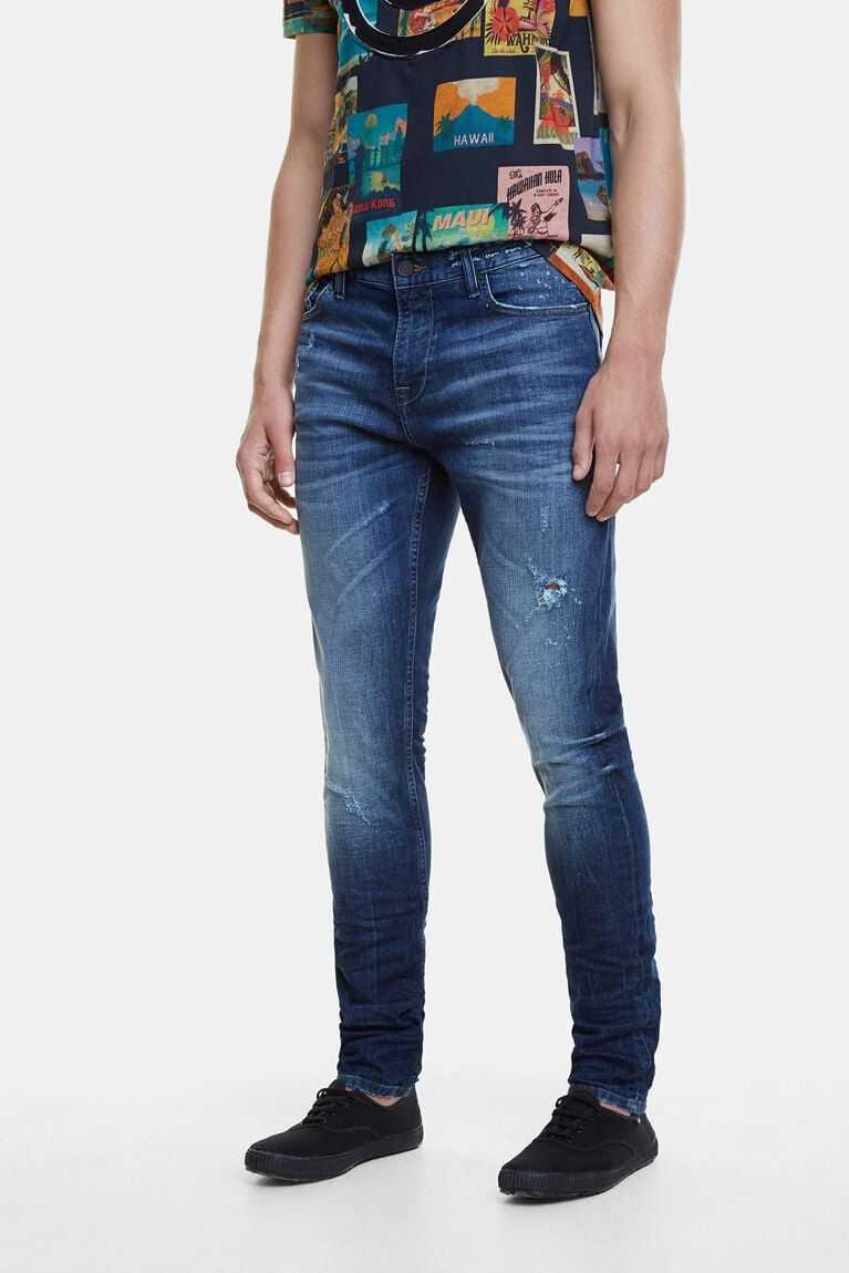 Pánské Kalhoty Desigual Slim jeans with message | 832917OGB