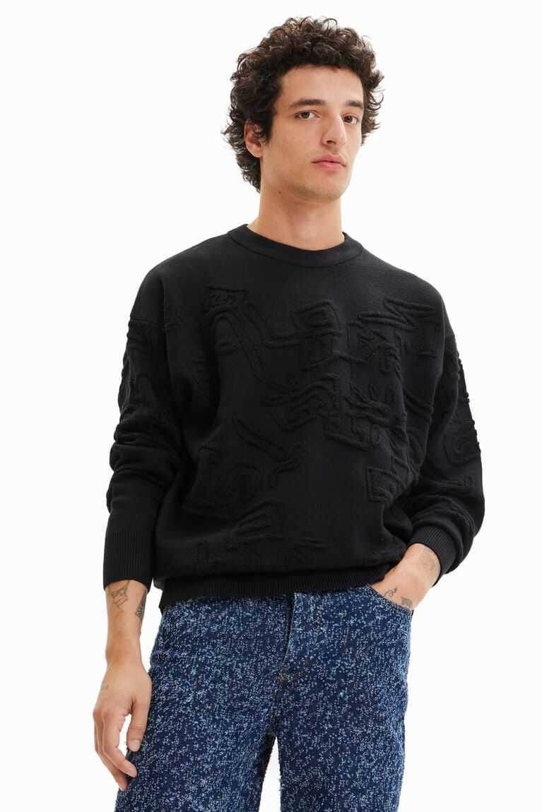 Pánské Mikiny Desigual Loose towelling-effect jumper | 736284DBA