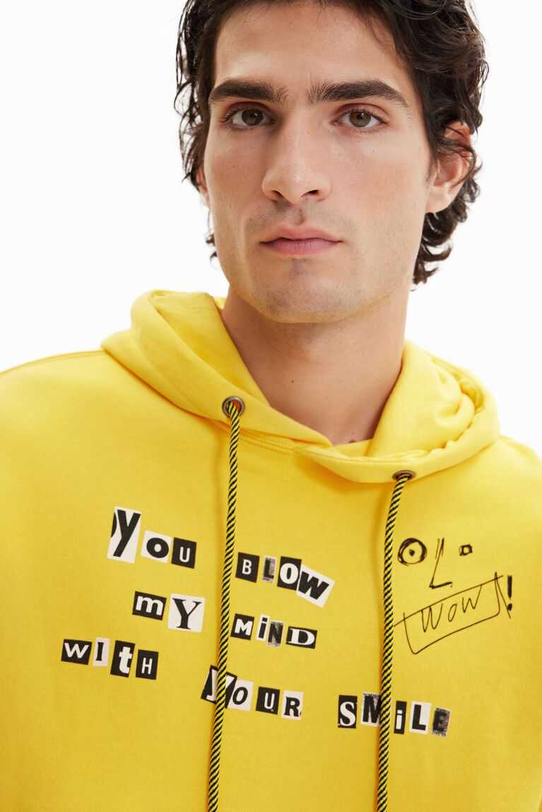 Pánské Mikiny Desigual Message hoodie | 846972VEC