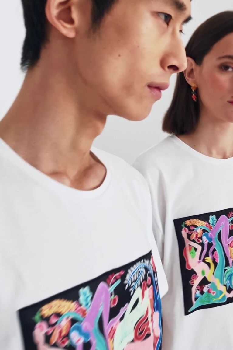 Pánské Polo Triko Desigual Organic with painting by Miranda Makaroff | 726890RPE