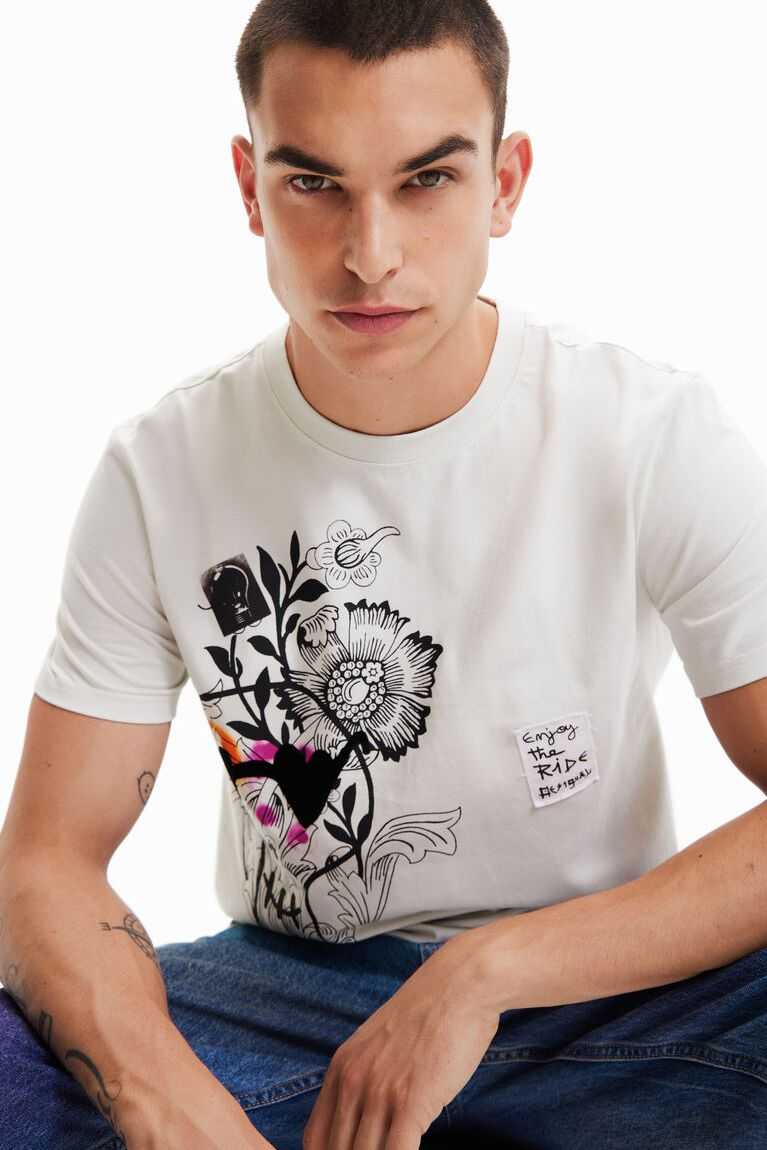 Pánské Polo Triko Desigual Skull and flowers | 475368LIC